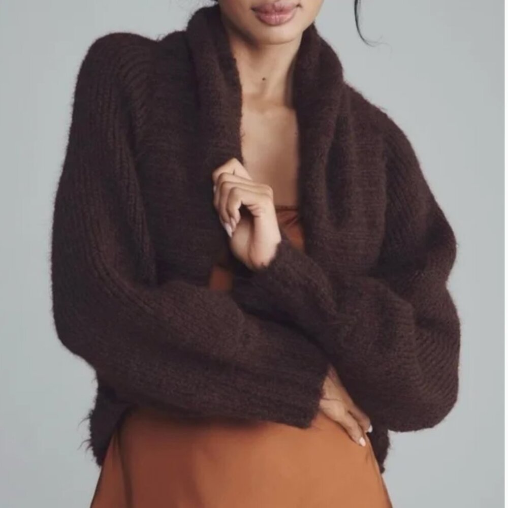 Anthropologie chunky chocolate brown Cardigan/Sweater